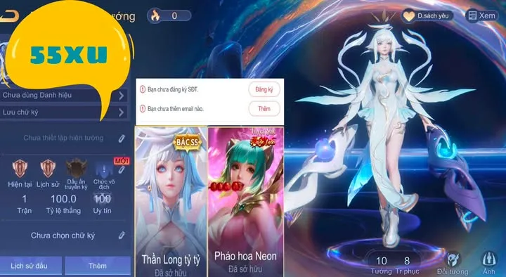 REG CẶP VIO K MAIL ẢO 55K