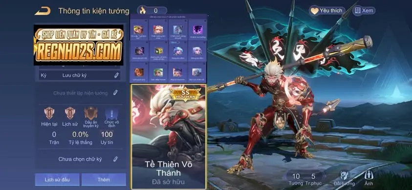 REG NGỘ VÕ THÁNH KẸP RƯƠNG S+ TÙY CHỌN 299K