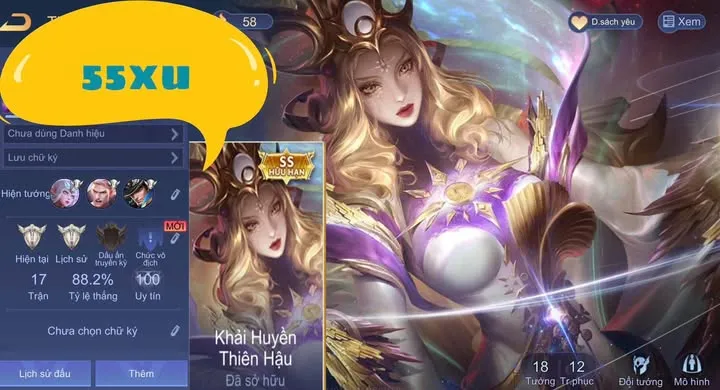 ACC SẴN RANK NHƯ HÌNH 55XU