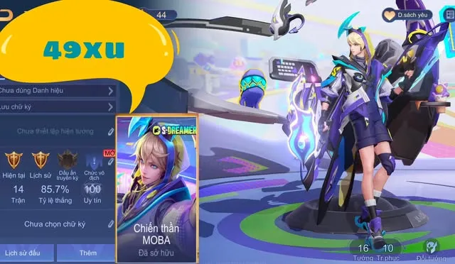 ACC LAVI MOBA SẴN RANK NHƯ HÌNH 49XU